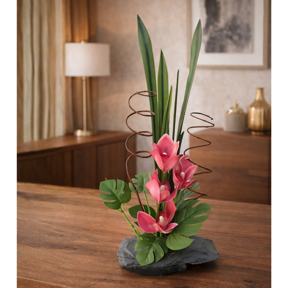 Arranjo de Orquídeas Cymbidium Rosé Escultural