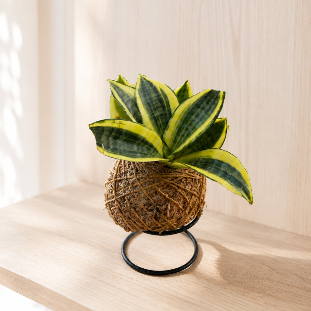 kokedama de Espada-de-São-Jorge
