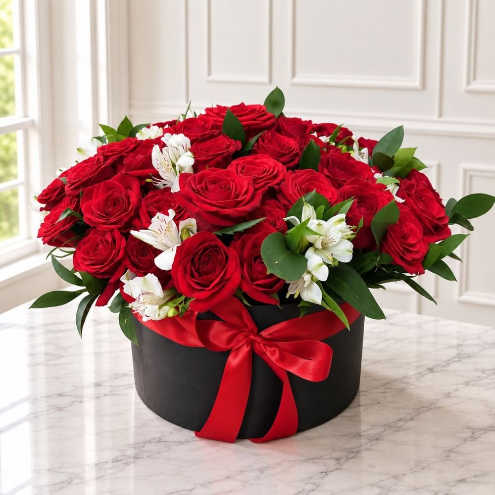 Box com 50 Rosas Nacionais